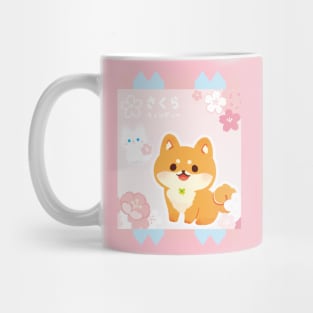 shiba sakura japan spring kawaii pink flower cherry blossoms candy Mug